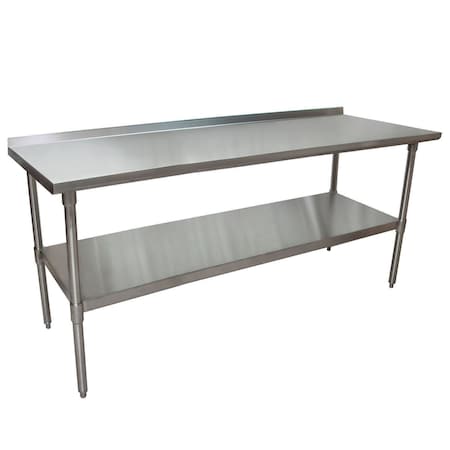 Bk Resources Work Table Stainless Steel Undershelf, Plastic feet 1.5" Riser 72"x24" SVTR-7224